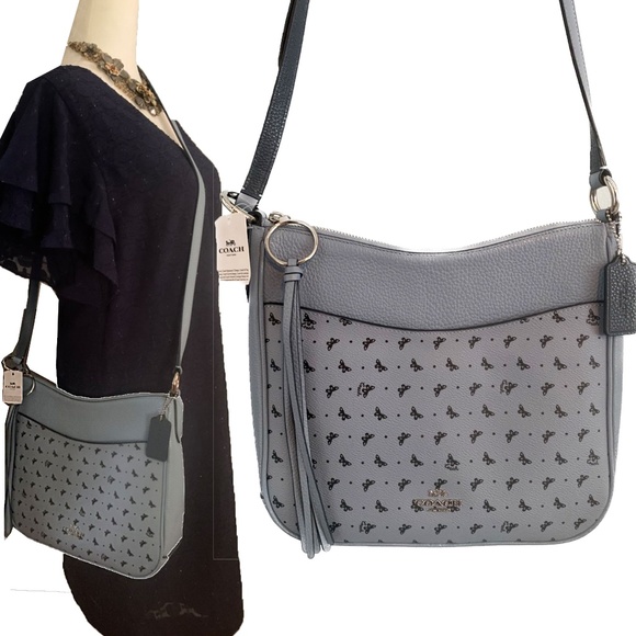 Coach Handbags - NWT Coach Butterfly print cornflower blue leather crossbody bag